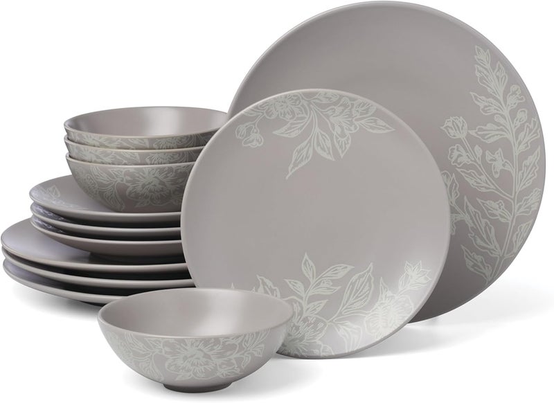 ONEIDA طقم أدوات المائدة Oneida 897506 Roseto 12 قطعة رمادي رملي - Image 1