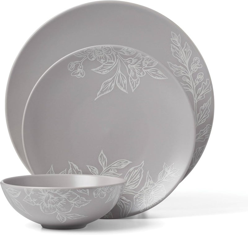 ONEIDA طقم أدوات المائدة Oneida 897506 Roseto 12 قطعة رمادي رملي - Image 2