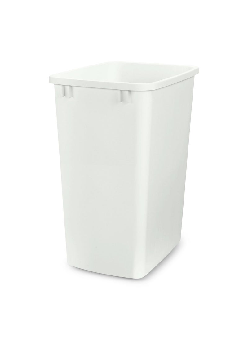 Rev-A-Shelf RevAShelf 35 Quart Kitchen Sink Garbage Can for Base Kitchen and Bathroom Cabinet Replacement Plastic Trash Bin for Laundry Rooms White RV3552 