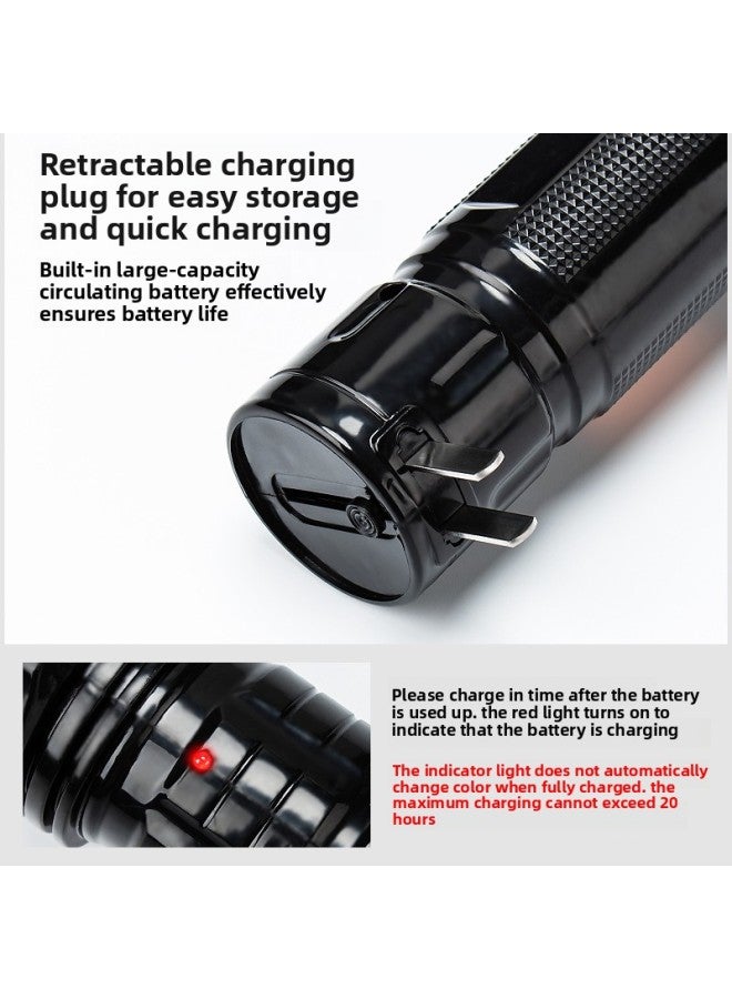 Loquat Suosen Led Strong Light Rechargeable Household Lighting Flashlight Strong And Weak Second Gear Hand-held Hotel Room Fire Protection Exclusive-Color:Ss-d01 Flashlight (with Side Light) - Image 5