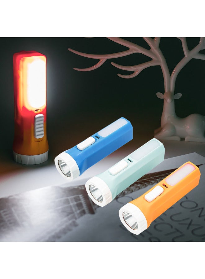 Loquat Suosen Led Strong Light Rechargeable Household Lighting Flashlight Strong And Weak Second Gear Hand-held Hotel Room Fire Protection Exclusive-Color:Ss-d01 Flashlight (with Side Light) - Image 1