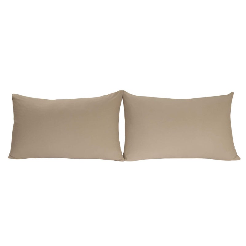 Stretch Pillowcases  Micro Jersey Knit  Ultra Soft Standard Size  Set of 2 Pillow Cases Taupe