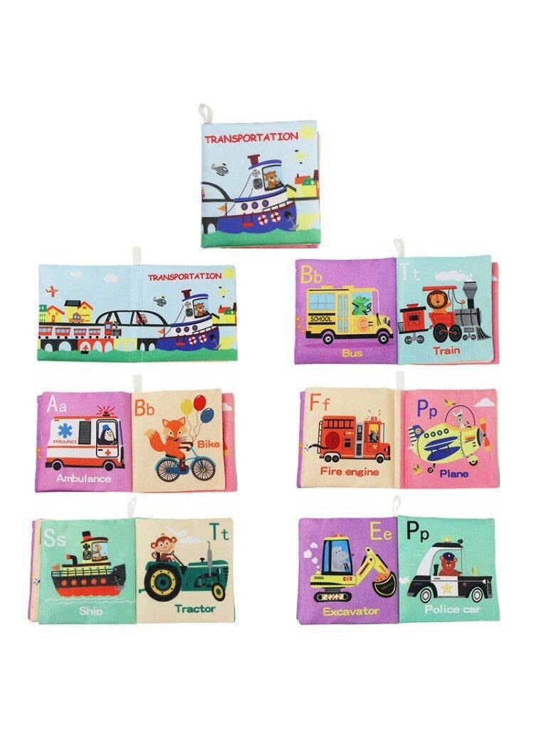 1 x 5 pcs 34 Designs Early Education Tear-Resistant Baby Cloth Books 3997-5 Traffic