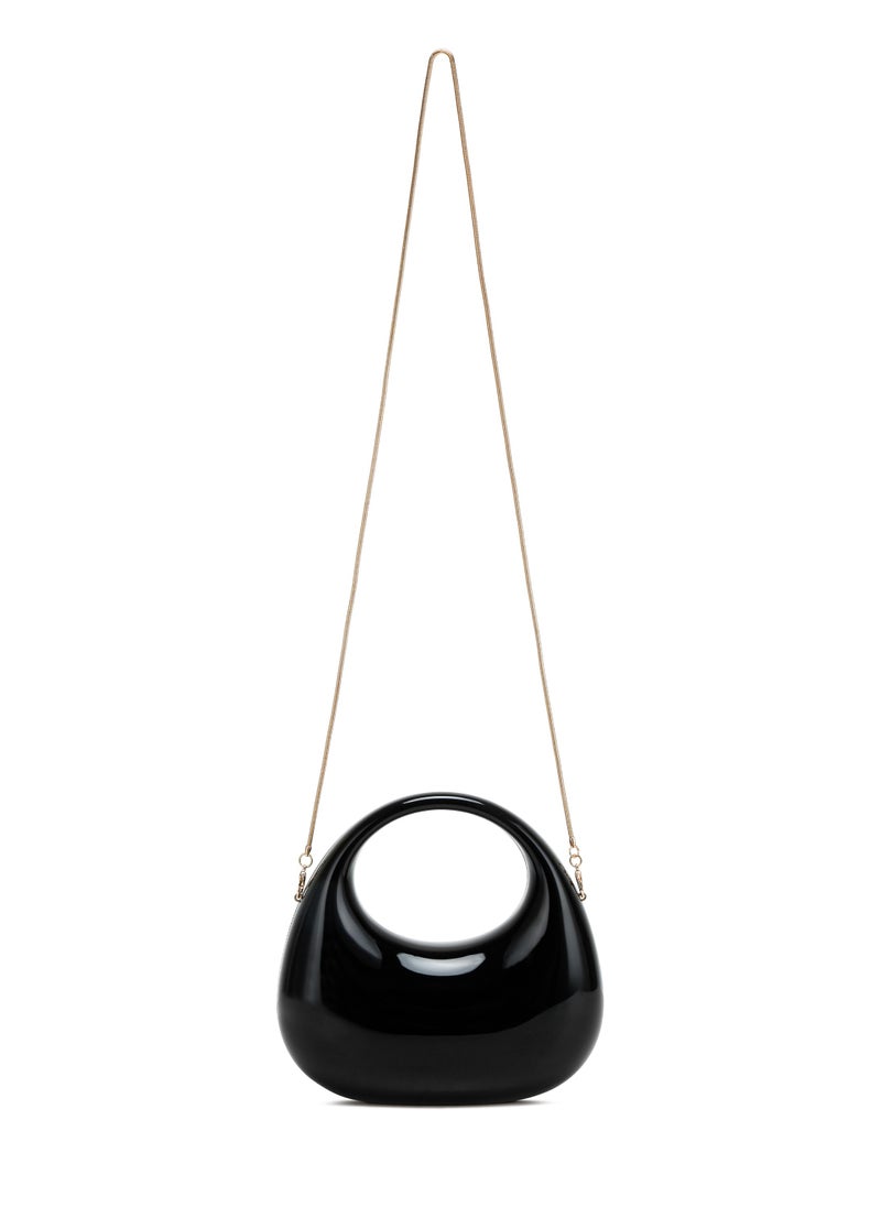 London Rag Acrylic Metallic Mini Clutch Bag in Black  - Image 2