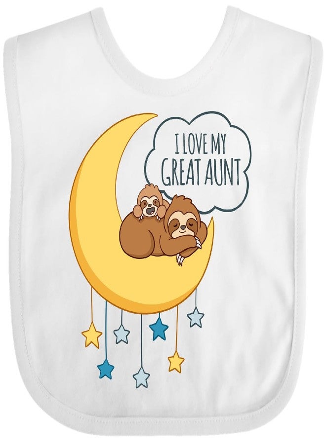 inktastic I Love My Great Aunt Baby Bib White 42054 - Image 1