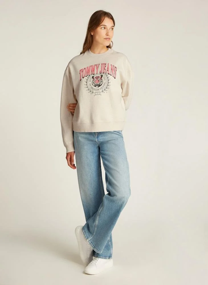تومي جينز Crew Neck Logo Sweatshirt