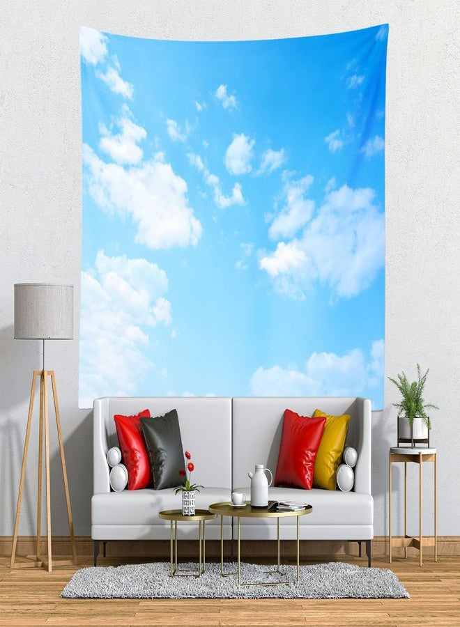 بيليكو خلفية نسيجية من بيليكو، لون أزرق فاتح، مقاس 141 × 96 بوصة، بتصميم غيوم سماوية، مناسبة للأسقف والجدران وغرف النوم والمعيشة والسكن الجامعي وديكور المنزل. - Image 4