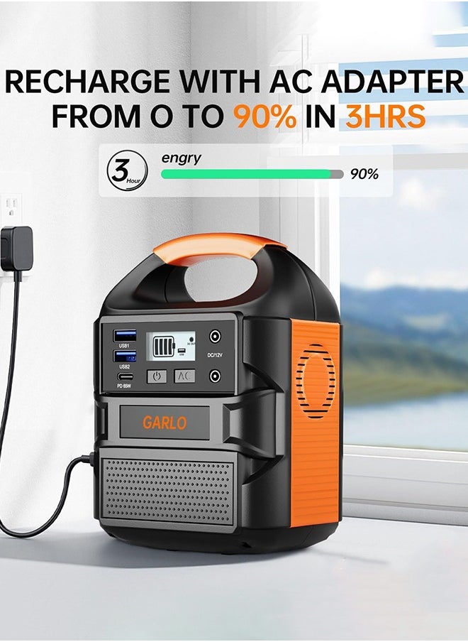 Garlo Garlo 88Wh/24000mAh Portable Power Station, 100W Outdoor Solar Generator(Solar Panel Not Included)Li-Ion Battery, Camping Generator Carries 4 Lighting Modes for Home Emergency Outdoor Camping RV Trip  - Image 4