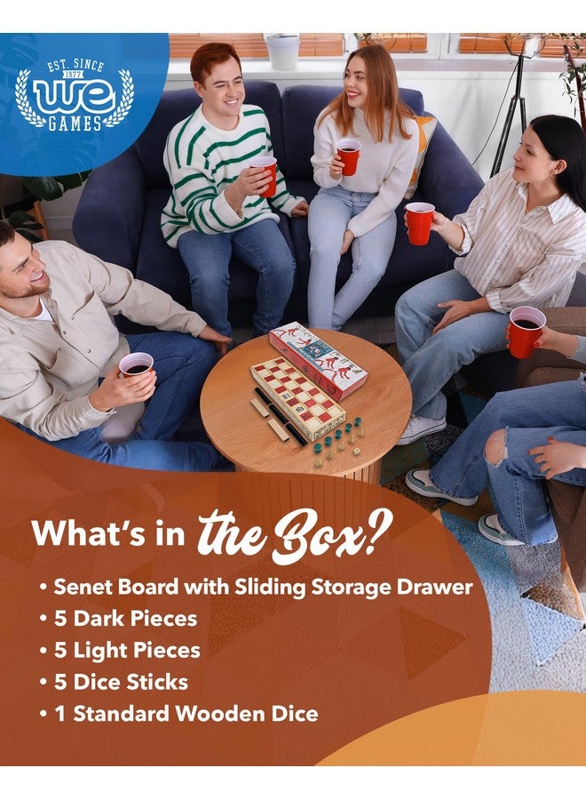 WE Games Senet Egyptian Board Game - Handcrafted Solid Wood Senet Set for Historical Education, Cultural Appreciation & Strategy - Ancient Game for Friends - Image 4