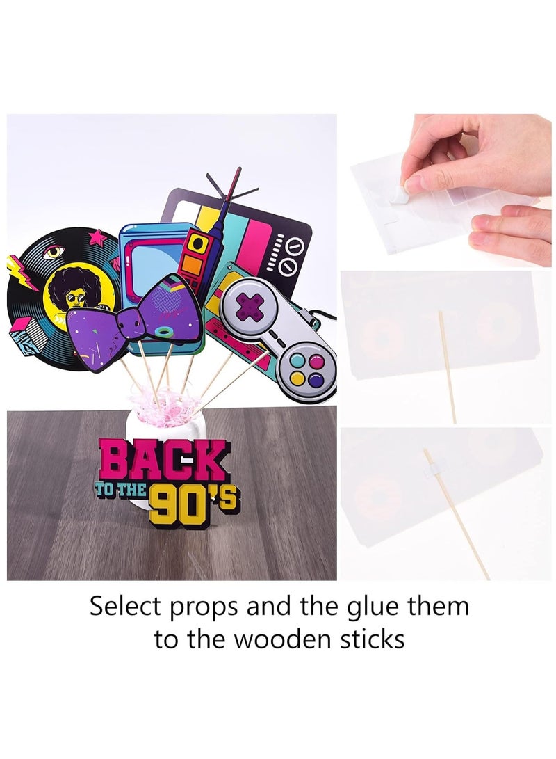 Excefore 90s Photo Booth Props,36 Pcs 70s 80s 90s Theme Disco Party Decor,Disco Hip Hop Retro Photography Photo Booth Backdrop for Disco Birthday Party Supplies Adults Kids - Image 5