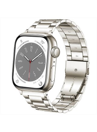Bands Compatible with iWatch 38mm 42mm 40mm 44mm 41mm 45mm 49mm, Solid Stainless Steel Metal Strap Replacement for Apple Watch Series 8 / 7 / 6 / 5 / 4 / 3 / SE / Ultra Women Men (Starlight, 4 - pzsku/ZAD736395DD5BCF2EEFECZ/45/_/1692240201/60407726-c73e-45e3-abe6-6ead374d1915