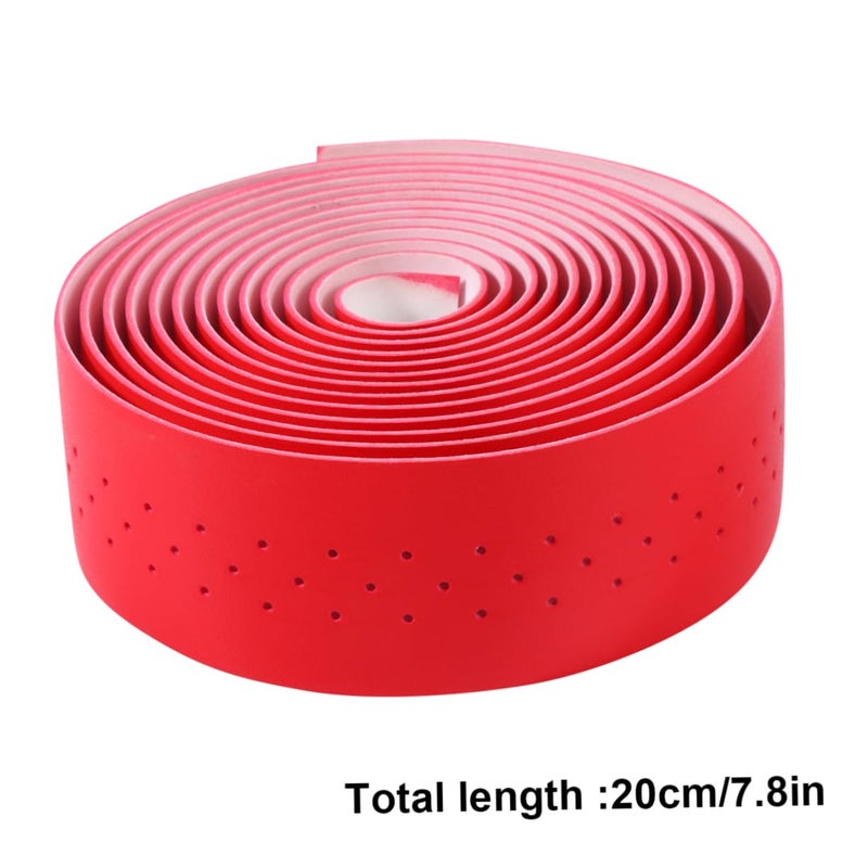 Red Bike Handlebar Tape Shock Absorbent Non Slip Grip for Cycling Road Bikes - Image 3