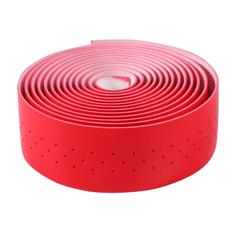 Red Bike Handlebar Tape Shock Absorbent Non Slip Grip for Cycling Road Bikes - Image 2