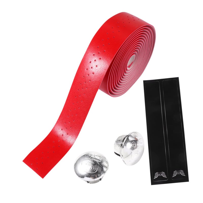 Red Bike Handlebar Tape Shock Absorbent Non Slip Grip for Cycling Road Bikes - Image 5