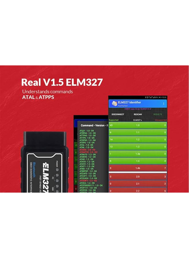 Excefore Obd2 Bluetooth Diagnostic Scanner Code Reader, V1.5 Obd2 Car Failure Detector For Android And Windows Pc, Car Auto Obd Ii Diagnostic Scan Tool For Check Engine Lights, Stable & Fast - Image 3