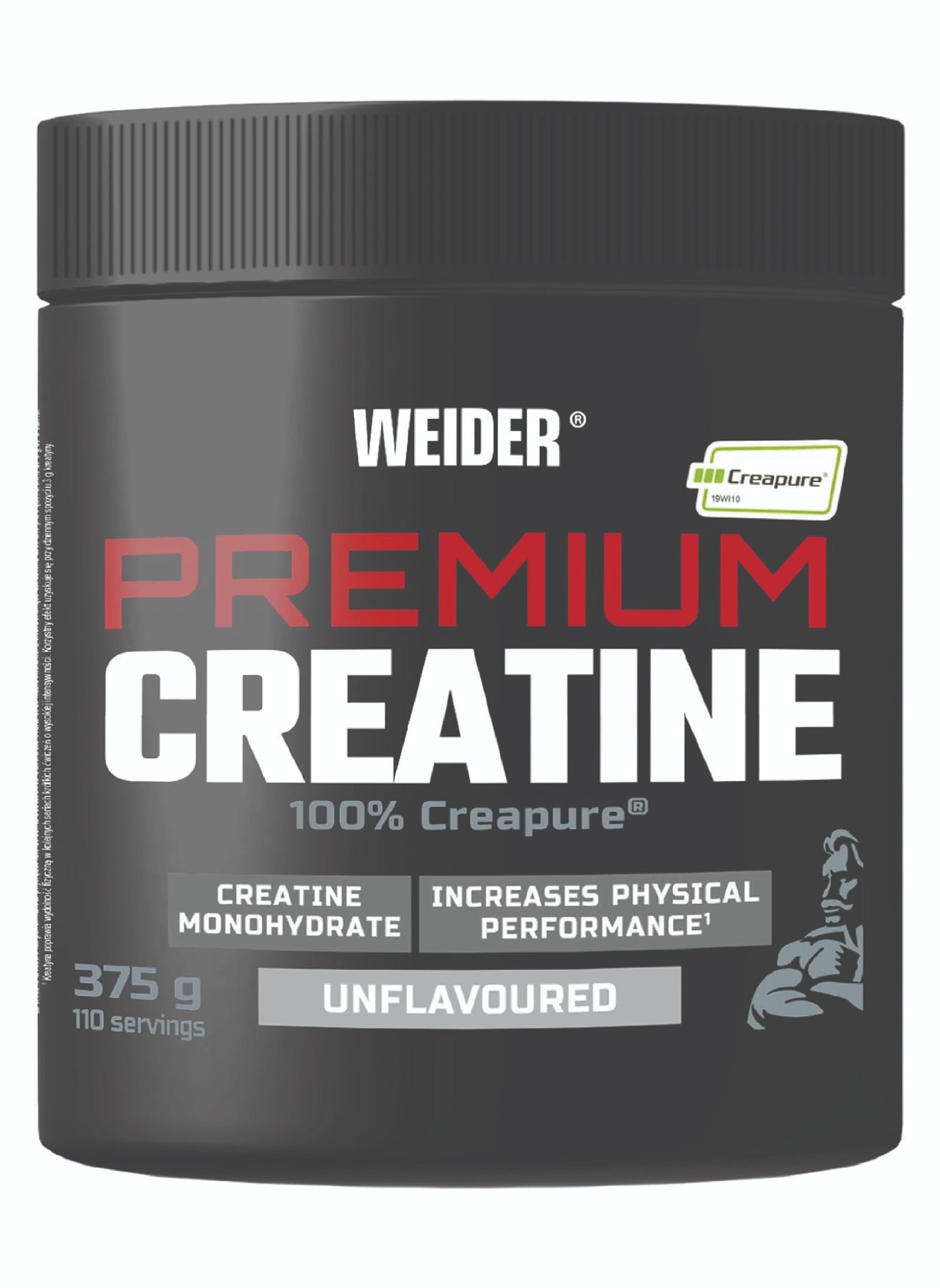 Creatine 375g Unflavour,100% Creatine Creapure Monohydrate, Sugar Free, Vegan, Increased Physical Performance (110 Servings) 