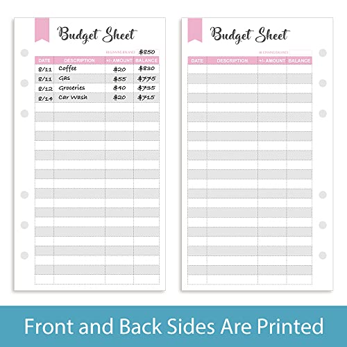 Fan&Ran Set of 90 Sheets Expense Tracker, 6-Hole Punched Budget Sheets for A6 Budget Binder, 3 3/4" x 6 3/4" - Image 3