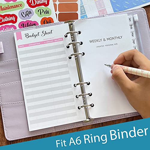 Fan&Ran Set of 90 Sheets Expense Tracker, 6-Hole Punched Budget Sheets for A6 Budget Binder, 3 3/4" x 6 3/4" - Image 2