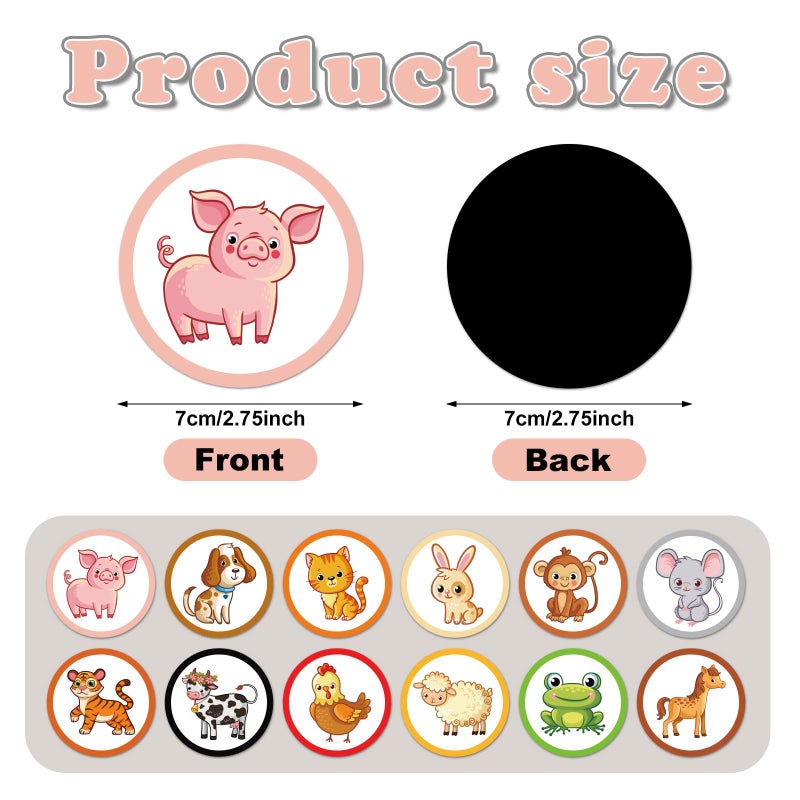 lasuroa 24pcs Potty Training Stickers - 12 Styles Toilet Target Change Color Interesting Pig, Dog, Cat Seat Decals - Reusable Animals for Boys Girls Kids Toddlers - Image 2