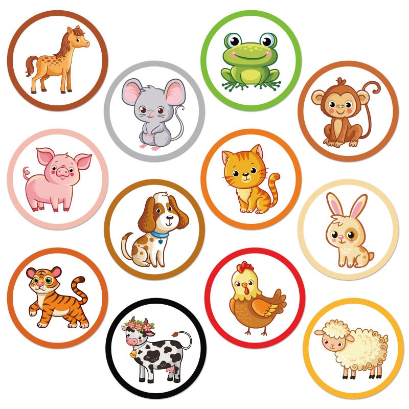 lasuroa 24pcs Potty Training Stickers - 12 Styles Toilet Target Change Color Interesting Pig, Dog, Cat Seat Decals - Reusable Animals for Boys Girls Kids Toddlers - Image 1