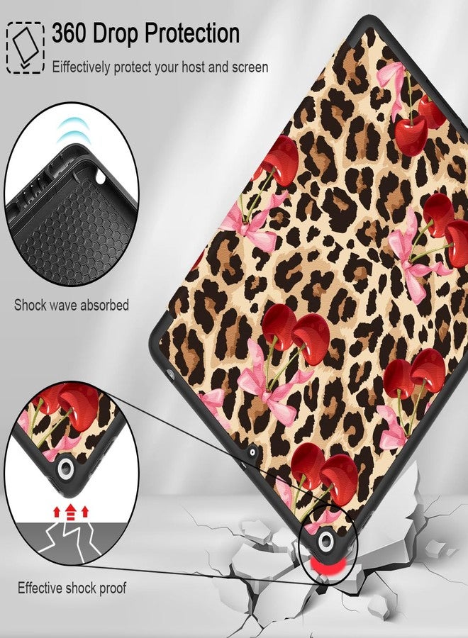 May ChenCase for iPad 10.2 Inch 2021 2020 2019 iPad 9th/8th/7th Generation with Pencil Holder, Slim Stand Protective Case with Soft TPU Back, Auto Sleep/Wake Cover, Cherry & Cheetah - Image 5