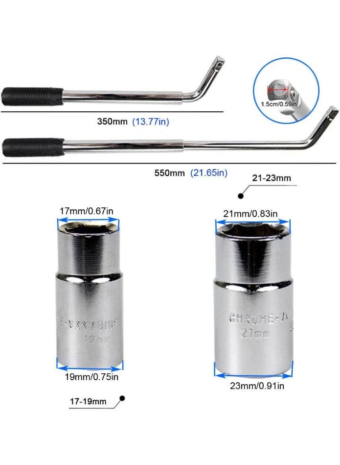 2 Ton Heavy Duty Steel Scissor Jack Kit - Universal Extendable Wheel Wrench with Multi-Size Sockets (17/19mm & 21/23mm) - Practical Tyre Repair Tools - Image 2