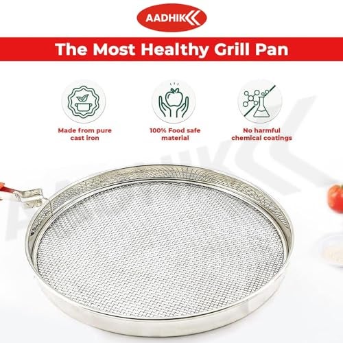 AADHIK Papad Roaster, Phukla Grill for Gas Stove,Roti Jali for Kitchen Cooking, Barbeque Grill, Brinjal Roaster,Steel Mesh Griller (8 Inch) - Image 5