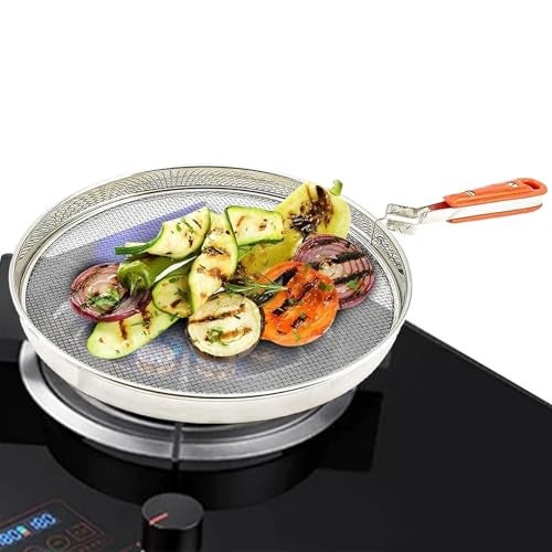 AADHIK Papad Roaster, Phukla Grill for Gas Stove,Roti Jali for Kitchen Cooking, Barbeque Grill, Brinjal Roaster,Steel Mesh Griller (8 Inch) - Image 1