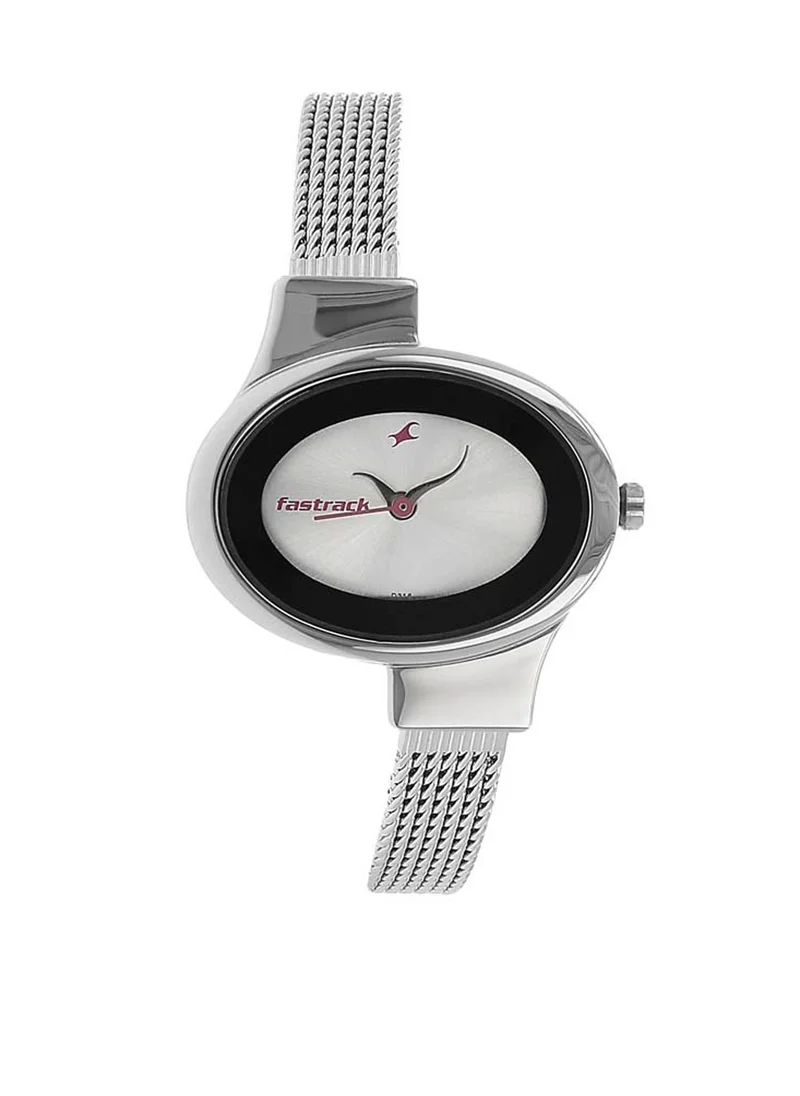 فاستراك Fastrack Quartz Analog Black Dial Stainless Steel Strap Watch for Girls