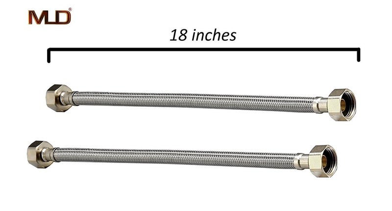 MLD Premium Heavy Quality Stainless Steel Connection Pipe 18 INCH (Set of 2) - Image 3
