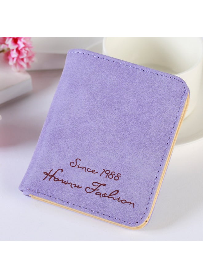 Women's Wallet Buckle Short Korean Version Of The Matte Leather Retro Student Wallet Ten Dollar Shop Supply Wall-Color:Black - Image 5