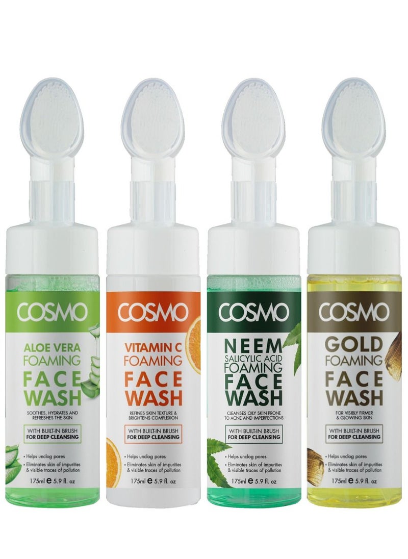 COSMO Cosmo Skin Care Aloe Vera Foaming Face Wash For Soothes, Hydrates, and Refreshes the Skin Built-in Brush 175ml, For Men & Women, Deep Clean, Facewash, All Skin Types…  - Image 3