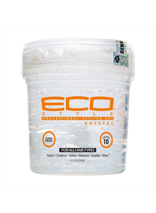 Eco Style Krystal Styling Gel - Adds Body and Shine to all Styles - Moisturizes and Maintains Healthy Hair - Strong, Weightless Hold - Ideal for any Hair Type and Color - Leaves No Residue - 8 oz - Image 1