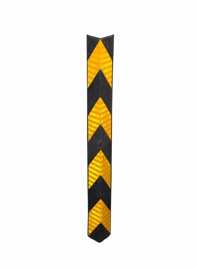 Tool Zone ® Column Guard Pack-2 No Pack | 800 mm Height with Reflective Strips | L - Type Column Guard | 08mm Thick Parking Safety | Black with Yellow Stripes | Pillar/Corner Guard - Image 1