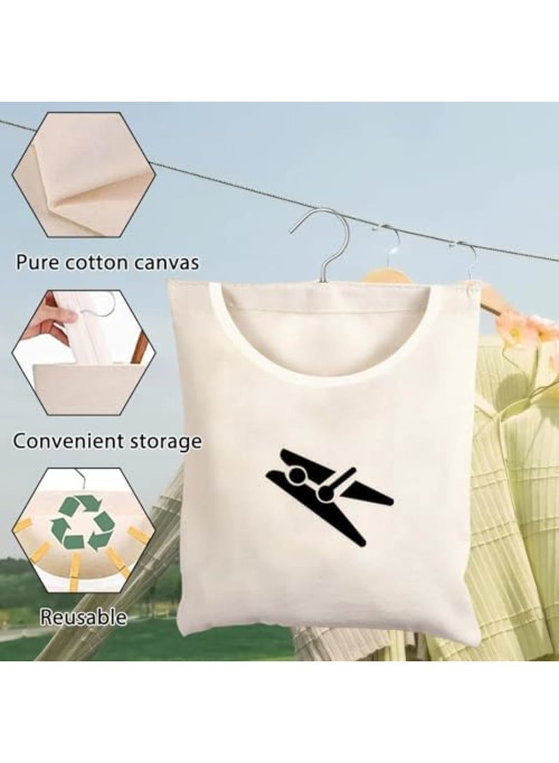 Luckam Clothespin Storage Bag with Hanger, Peg Bag for Washing Line, Reusable Rotatable Design for Organizing and Storing Clothespins, Durable Laundry Accessories, 32 x 28 cm - Image 3