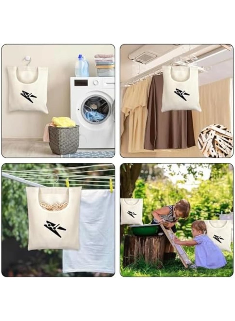 Luckam Clothespin Storage Bag with Hanger, Peg Bag for Washing Line, Reusable Rotatable Design for Organizing and Storing Clothespins, Durable Laundry Accessories, 32 x 28 cm - Image 4