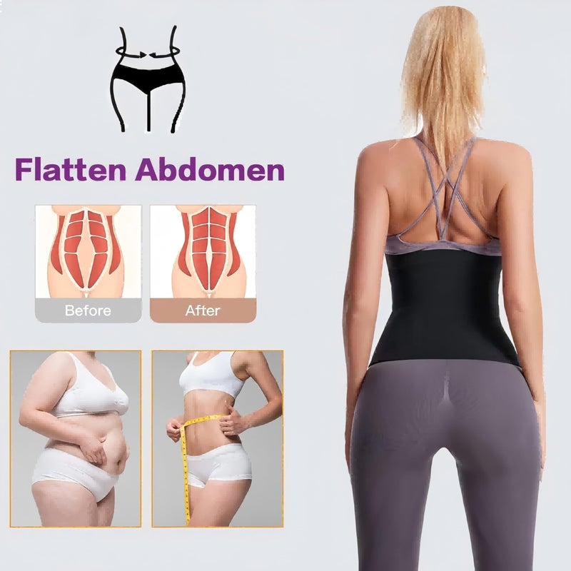 MGHLKF Waist Trainers For Women Belly Fat,Postpartum Belly Wrap For Tummy Control,Bandage Wrap Waist Trainer, Waist Trainer For Women Lower Belly Fat Black - Image 3