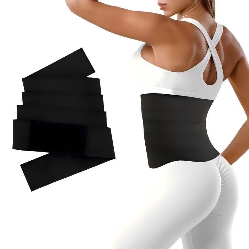 MGHLKF Waist Trainers For Women Belly Fat,Postpartum Belly Wrap For Tummy Control,Bandage Wrap Waist Trainer, Waist Trainer For Women Lower Belly Fat Black - Image 1