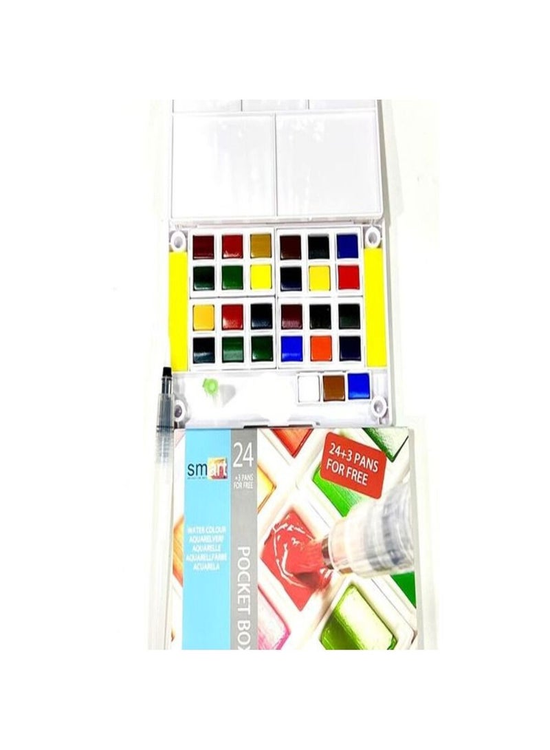 Smart-24 Watercolor Paint Set + 3 Color Gift - Acurel Colors - Image 1