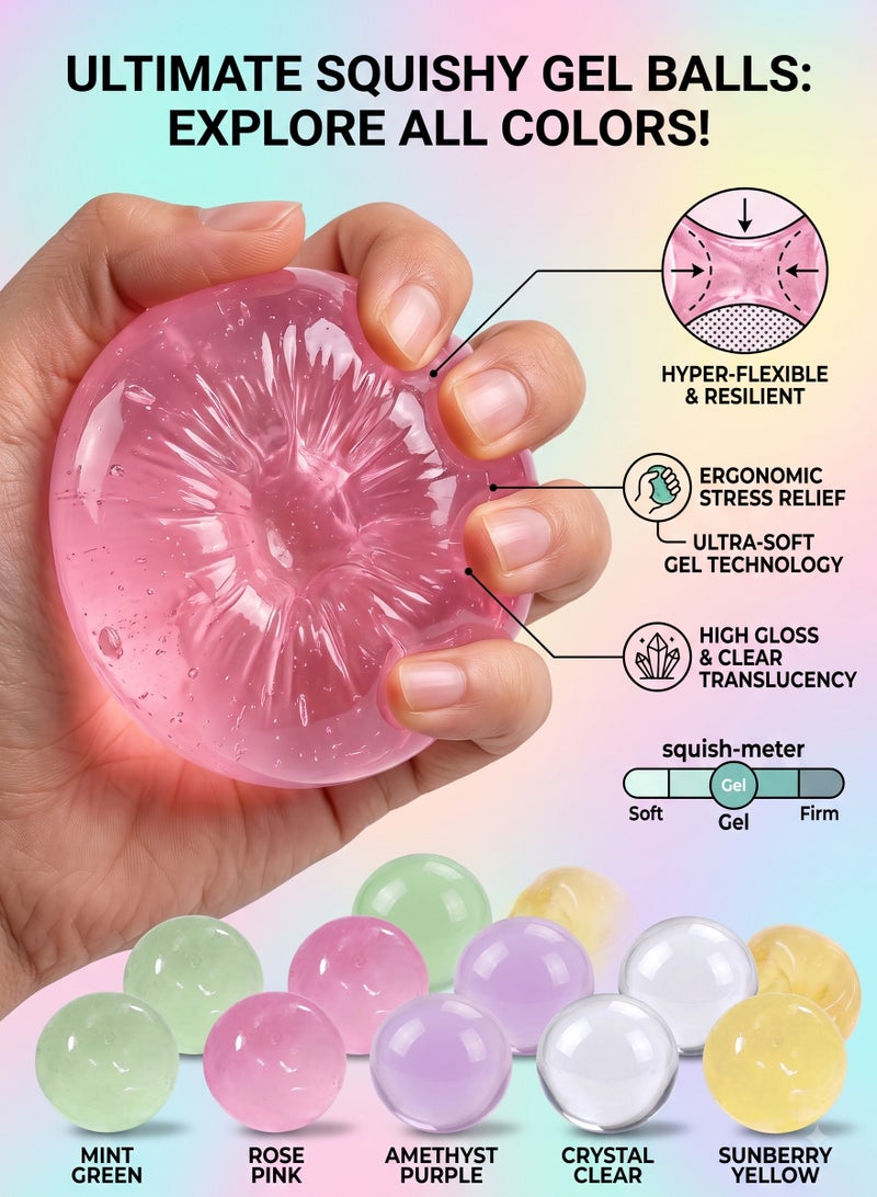 REZZOSS Coconut Oil Squishy Ball 6cm Handmade Squeeze Toy – Non-Sticky Glutinous Stress Relief Fidget Ball for Adults & Kids | Translucent All-Natural Gel Look Squeeze Ball | Unique Birthday Gift, Office Party Favor & Desk Accessory - Image 2