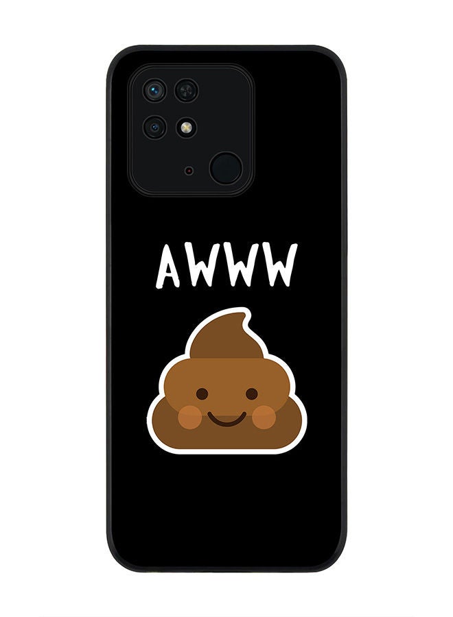 Stylizedd Rugged Black edge case for Redmi 10C 4G  Slim fit Soft Case Flexible Rubber Edges Anti Drop TPU Gel Thin Cover - Awww Shit - Image 1