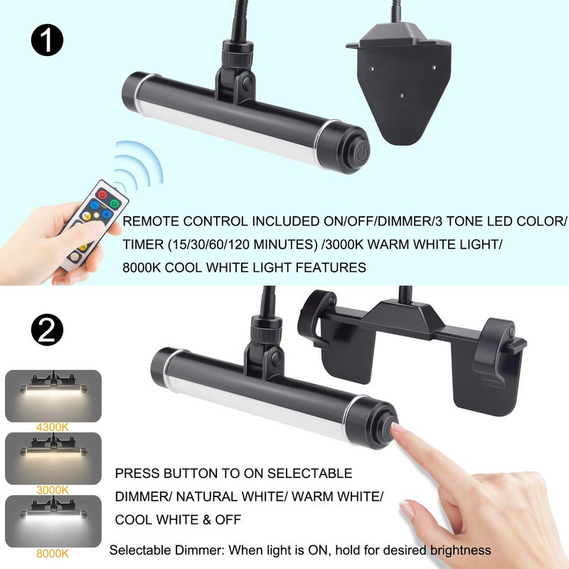 BIGMONAT Cordless Picture Light, Rechargeable Display Lamp, Clip on Painging Frame, Led Art Light with Timer, Dimmable Painting Light 3 Lighting Modes for Dart Board - Image 3