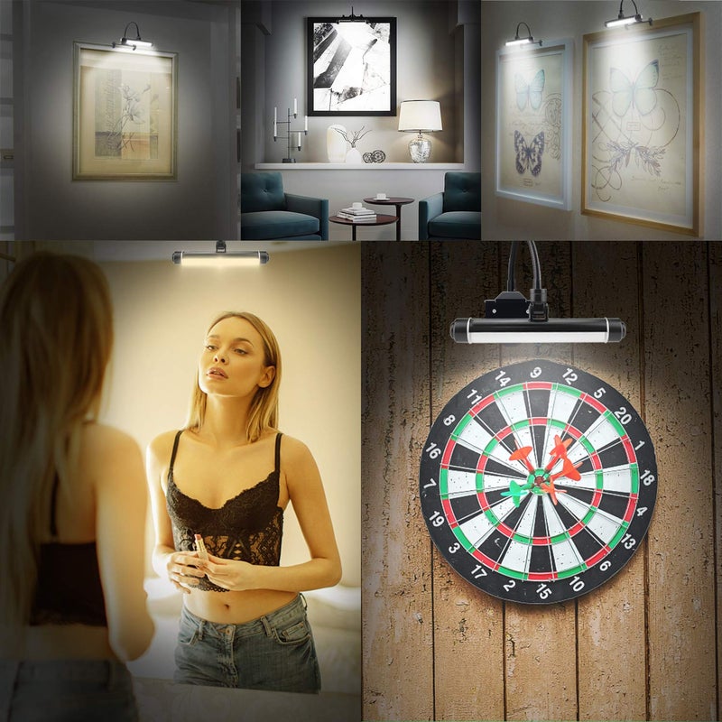 BIGMONAT Cordless Picture Light, Rechargeable Display Lamp, Clip on Painging Frame, Led Art Light with Timer, Dimmable Painting Light 3 Lighting Modes for Dart Board - Image 5