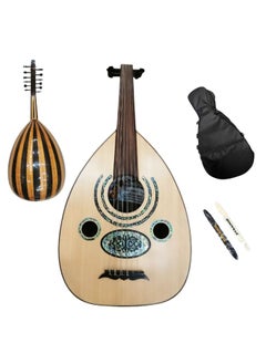 Al-Karz Music Luxurious Abaza Azouz Oud includes a padded bag and two pyramid picks 