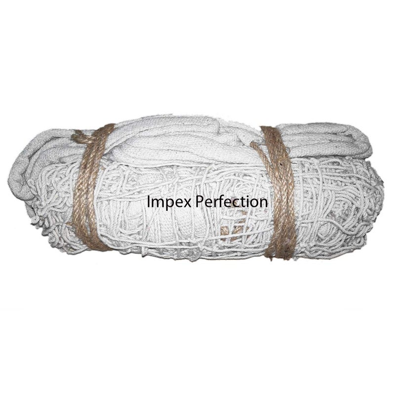 ProZone Sporting Cotton 4mm Heavy Volleyball Net (Off-White, White) - Image 1