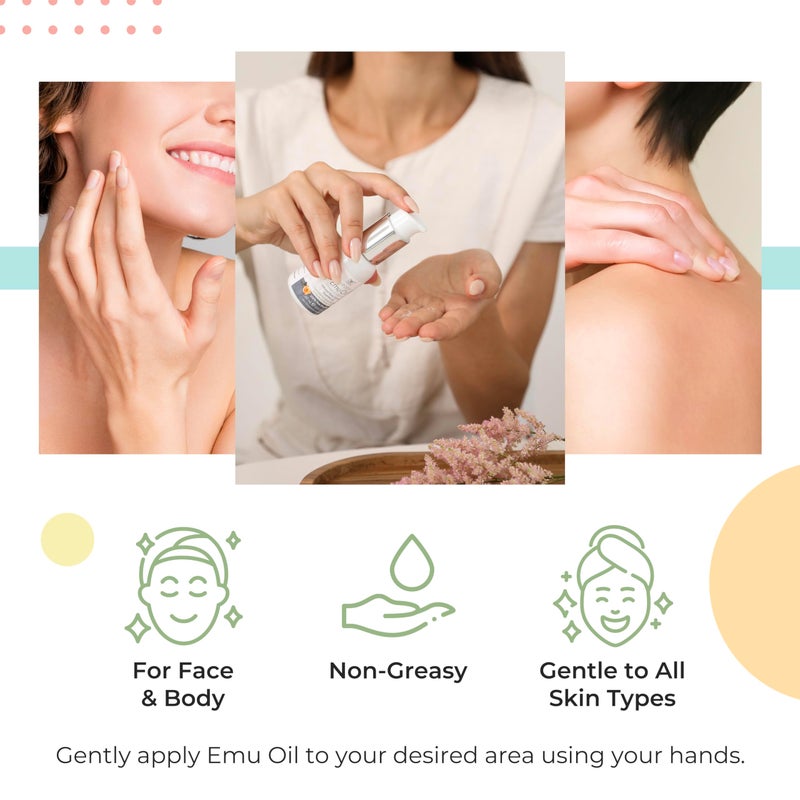 Y Not Natural Pure Emu Oil - Organic Moisture for Face, Body, Hair, Scalp & Nails - Rich in Omega 3-6-9, Vitamins & Essential Minerals - Australian Emu Oil (100ml) 3.38 fl oz -Unscented - Image 4