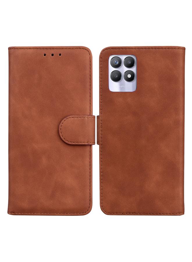 S-TOP Case For OPPO Realme 8i Skin Feel Pure Color Flip Leather Phone Case - Image 1