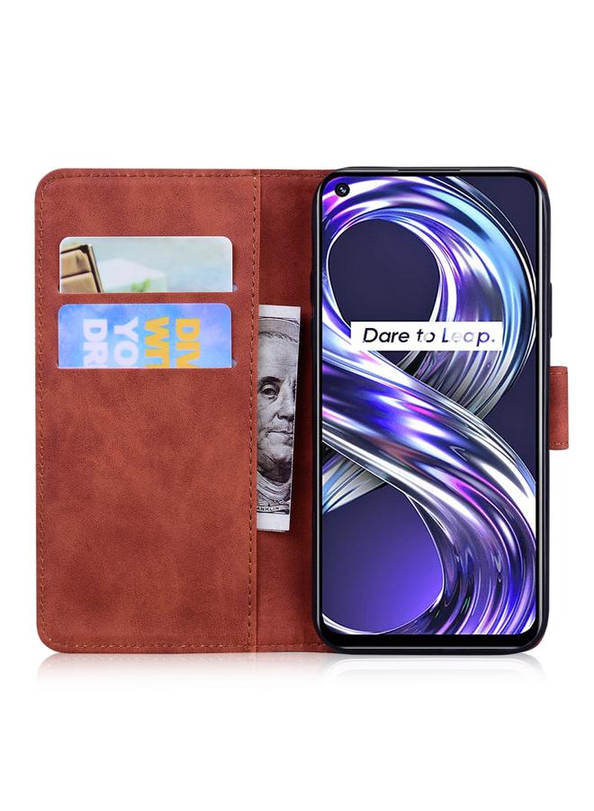 S-TOP Case For OPPO Realme 8i Skin Feel Pure Color Flip Leather Phone Case - Image 4