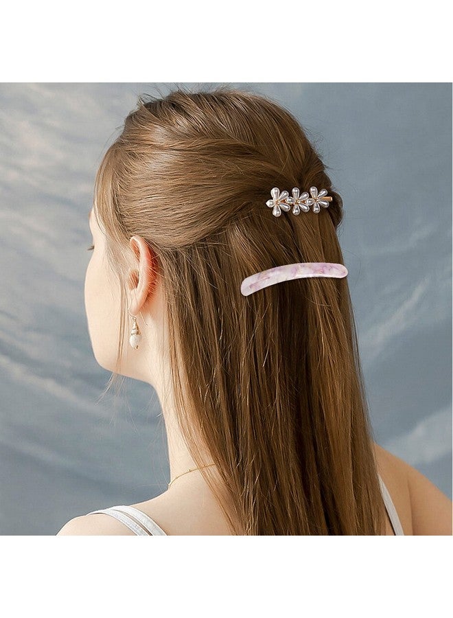 Folansy 3PCS Women's Hair Barrettes: Tortoise Shell Automatic Clips for Thick/Medium Hair, Retro Clasp (Sakura Pink, Ivory, Lavender) - Image 5