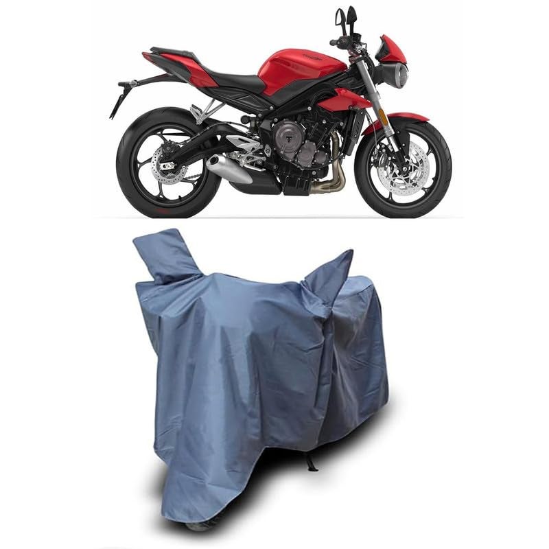 MADAFIYA Waterproof Two Wheeler Cover for Triumph Street Triple Bike All Season Protection Bike Cover for Rain & Sun (Grey) - Image 1